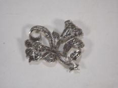 A Silver & Marcasite Brooch