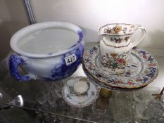 A Blue & White Chamber Pot & Other Ceramics