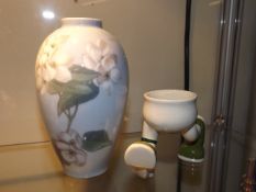 A Copenhagen Vase Twinned With Carlton Ware Egg Cu