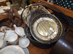 A Brass Victorian Jam Pot & A Small Quantity Of Pl