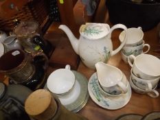A Floral Coffee Set & Other Items