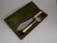 A Victorian Silver Plated Fish Knife Serving Set I
