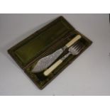 A Victorian Silver Plated Fish Knife Serving Set I