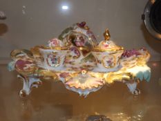 A Dresden Porcelain Inkwell