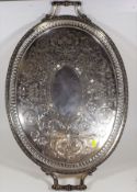 A Large 19thC. Silver Plated Butlers Tray 72cm