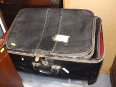 Two Vintage Zip Up Leather Victor Suitcases