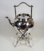 A Victorian Silver Plated Spirit Kettle & Stand