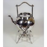 A Victorian Silver Plated Spirit Kettle & Stand