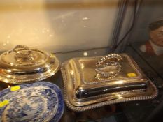 A Late Victorian Silver Plated Tureen & One Simila