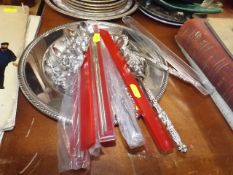 A Quantity Of Silver Plated Chinese Chopsticks & O