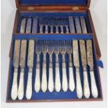 An Ornate Twelve Setting Boxed Plated Knife & Fork