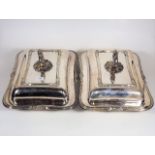 A Pair Of 19thC. Silver Plated Tureens