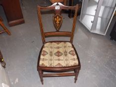 A Small Inlaid Edwardian Mahogany Chair