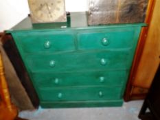 A Painted Pine Two Over Three Chest Of Drawers