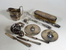 A Quantity Of Silver & White Metal Items Including