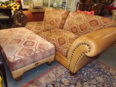 A Tetrad Leather & Upholstery Sofa With Matching P