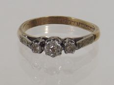 A 9ct Gold Platinum Mounted Diamond Ring