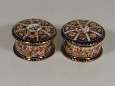 A Royal Crown Derby Imari Pair Of Trinkets With Co