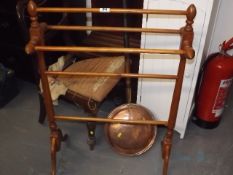 A Stained Pine Towel Rail