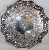 A Large Heavy Gauge Silver Plated Footed Breakfast