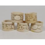 Five Carved Napkin Rings