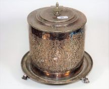 A Victorian Silver Plated Biscuit Barrel With Chas
