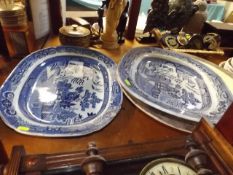 Two 19thC. Blue & White Meat Dishes Twinned With T