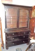 A Stained 19thC. Pine Dresser With Shelves & Drawe