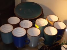 Nine Retro Style Cups With Saucers