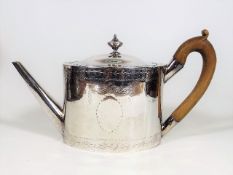 An 18thC. George III John Lambe Silver Teapot Lond