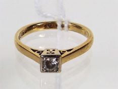 An 18ct Gold Art Deco Style Diamond Solitaire Ring