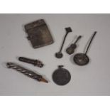 A Silver Vesta & Other White Metal Items