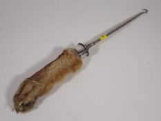 An Antique Silver Collared Mounted Animal Foot But
