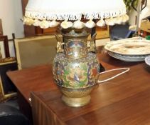 A Japanese Cloisonne Lamp