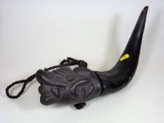 A 19thC. Polynesian Fertility Horn Showing Female