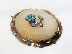 An Early 19thC. Gold Brooch With Faceted White Sto