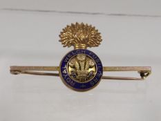 A Royal Welch Fusiliers 9ct Gold Brooch
