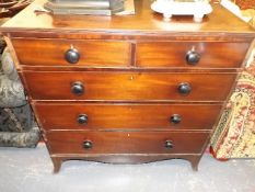 A 19thC. Chest Of Two Over Three Drawers