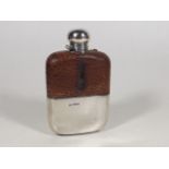 A Silver Cased Drinking Flask