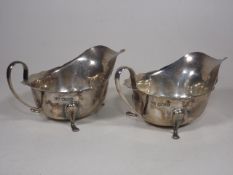 A Pair Of Small Silver Sauce Boats