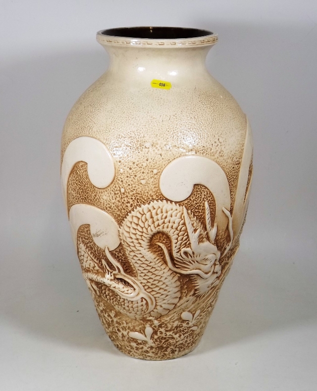 A Large 1930'S Bretby Dragon Vase 18in High