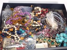 A Boxed Quantity Of Mostly Costume Jewellery Neckl