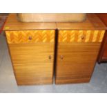 A Pair Of Retro Teak Uniflex Bedside Cupboards