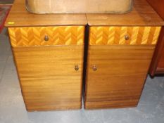 A Pair Of Retro Teak Uniflex Bedside Cupboards