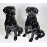 Two Beswick Fireside Labrador Dogs