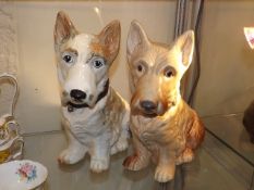 Two Large Sylvac Dog Figures