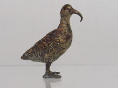 A 19thC. Cold Painted Bronze Of Curlew