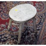 A Painted Elm Milking Stool