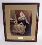 A 19thC. Framed Print Of Victoria Encompassing Her