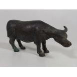 A 19thC. Chinese Bronze Figure Of An Ox